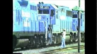 BampM Alco RS3GP402s and GP9s at Mechanicville engine facility 07181982 [upl. by Airetahs]