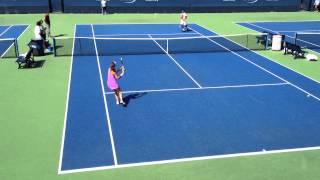 Paes and Hingis Do a Volleying Drill [upl. by Nevla]