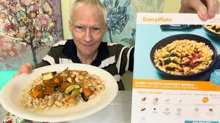 EveryPlate Sweet Potato Harvest Bowl with White Bean Salad Couscous amp GarlicPaprika Sauce [upl. by Stilwell]