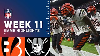 Bengals vs Raiders Week 11 Highlights  NFL 2021 [upl. by Aldus322]