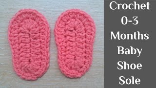 Guide to Crochet Shoe Sole  For 03 months baby [upl. by Aiekram433]