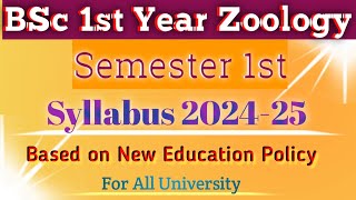 BSc 1st Year 1st Semester Zoology Syllabus 2024  Bsc 1st Semester Zoology Syllabus 2024 [upl. by Anthia155]