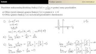 Granica oraz dziedzina funkcji  zadanie z rozwiązaniem [upl. by Gianni]