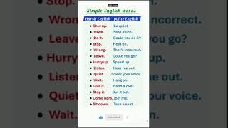 How to speak polite Englishsimple English wordsspoken Englishyoutubeshortsenglishytshortslates [upl. by Frere]