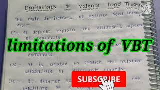 Limitations of VBT  Inorganic chemistry [upl. by Herzel]