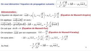 3 Électromagnétisme Équations de propagation des ondes électromagnétiques [upl. by Yrdnal]