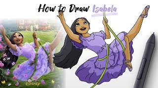 How to Draw Isabela from the Encanto movie sister Mirabel easy Step By Step [upl. by Efrem]