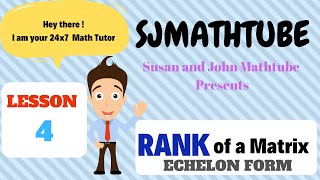 RANK Of A Matrix  ECHELON FORM [upl. by Moyna]