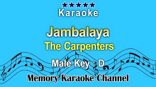 Jambalaya Karaoke The Carpenters Male Tone Key D [upl. by Kress329]