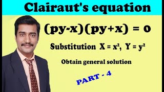 VTU Engineering Maths 2 Clairauts equation substitution examplePART4 [upl. by Iatnahs261]