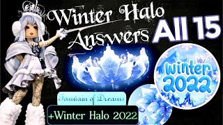 UPDATED NEW HALO ANSWERS to WIN WINTER HALO 2022 🎄 Royale High Christmas 2022 Fountain Answers ☃️ [upl. by Aldos339]