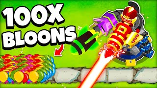 100x Bloons vs 555 Towers Bloons TD 6 [upl. by Dewain]