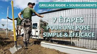 TUTO  Comment poser du grillage rigide avec soubassements béton amp poteaux à clips JARDIPREMIUM [upl. by Nosbig]