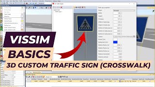 Vissim Tutorial  3D Custom Traffic Signs crosswalk sign example [upl. by Dawkins]