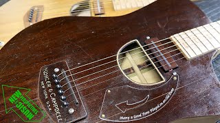 Thinline Acoustic Guitar Made from an Old Piano Pt 2  The Reveal [upl. by Eustasius]