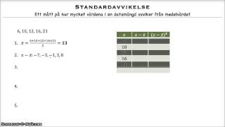 Standardavvikelse  Matematik 2b [upl. by Neysa520]