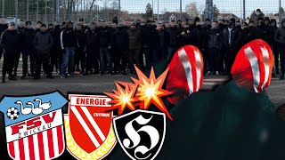 Cottbus taucht in Zwickau auf Große Auseinandersetzung vor Stadion [upl. by Innig]