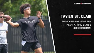 Ohio State quarterback commit Tavien St Clair showcases fivestar talent at teams recruiting camp [upl. by Oria492]