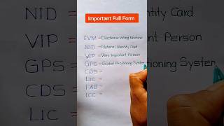 Important Full Form  EVMNIDVIPGPSCDSLICFAOICC Full Form shorts [upl. by Yrolg]