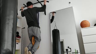 105 kilo pull ups on Decathlon Domyos 900 pull up bar with dip belt [upl. by Nylssej33]