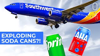 Southwest Airlines’ Exploding Soda Cans Injure Cabin Crew [upl. by Dnalor]