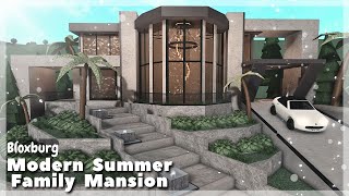 BLOXBURG Modern Summer Family Mansion Speedbuild  Roblox House Build [upl. by Naginarb516]