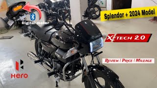 All New 2024 latest model Hero Splendor Plus xtech 20 Full details Review amp On road price [upl. by Inaliak]