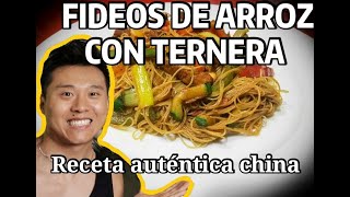 Tallarines con Ternera RECETA ORIGINAL CHINA MUY FÁCILES de preparar🍜🍜🍜 [upl. by Ylil]