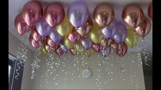 Easiest way to put balloons in the ceiling  without helium [upl. by Zea]