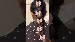 A braided ponytail that wont droop🎀hairstylevideohairstyles [upl. by Katee]