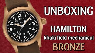 Unboxing Hamilton Khaki Field Mechanical Bronze [upl. by Ahsiuqel]