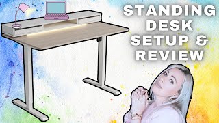 Fezibo Jasper Standing Desk Review Ultimate Gamechanger with LED amp Drawer [upl. by Yle397]