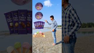 🍇 grapes rolling to icecreamdairy milk 🥛popconampgood day viralvideo vfxshorts trending shorts [upl. by Eintirb]