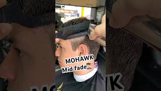 MOHAWK mohawk midfade haircut barbearia barbershop highfade [upl. by Craddock]