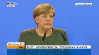 Anschlag in Barcelona Statement von Angela Merkel am 180817 [upl. by Inahteb]