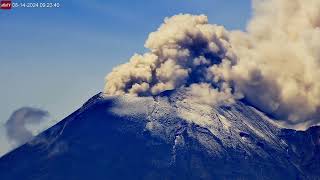 Aug 14 2024 Increased Ash Emissions from Popocatépetl Volcano Mexico [upl. by Kerge]