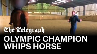 Olympic champion Charlotte Dujardin whips horse 24 times in shocking video [upl. by Kelcie278]