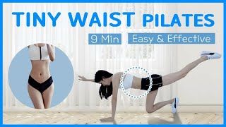 10 MIN FLAT BELLY PILATES AT HOME  TINY WAISTNO WIDER amp CORE  BEGINNER FRIENDLY Shirlyn Workout [upl. by Graehl]