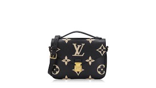 Louis Vuitton Monogram Empreinte Bicolor Pochette Metis Noir Crème [upl. by Ebbarta]