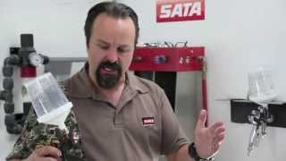 How to Set Air Pressure  Air Volume for a HVLP or RP Spray Gun with SATA [upl. by Meryl]