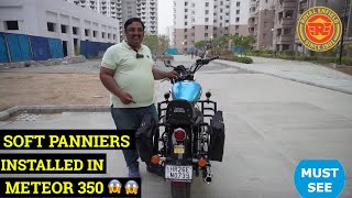 Royal Enfield Meteor 350 Soft Pannier Installation Procedure  पूरा पैसा वसूल 😎😎😎 Vlog No 587 [upl. by Ardra]