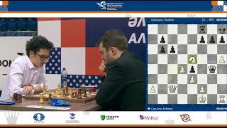 Vladimir Fedoseev lost to Fabiano Caruana in Round 10 [upl. by Llennej442]