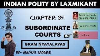 Subordinate courts Indian polity by laxmikantGram Nyayalayaschapter 35Hindi [upl. by Dannon]