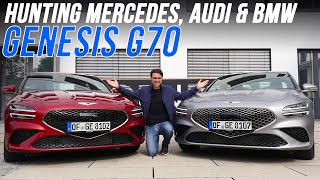 2022 Genesis G70 driving REVIEW  strong competitor to CClass and 3Series [upl. by Dian]