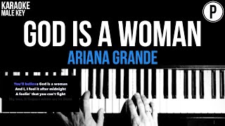 Ariana Grande  God Is A Woman Karaoke MALE KEY Slowed Acoustic Piano Instrumental Cover Lyrics [upl. by Xever]