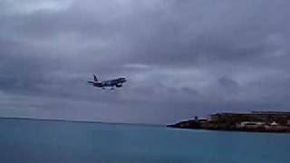 Very low airplane landing over beach [upl. by Aurilia127]