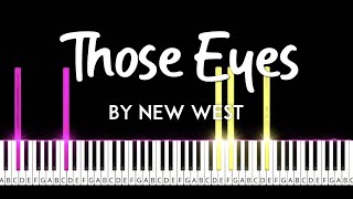 Those Eyes by New West synthesia piano tutorial  sheet music [upl. by Gabie]