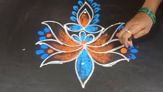 Diwali rangoli designsKarthika masam muggulu Diyas rangoli designsRangoli kolam [upl. by Dachia]