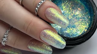 Glitter Nails with glitter builder gel and dual forms glitternails dualform [upl. by Olpe]