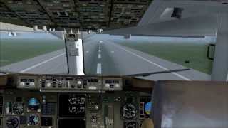 Boeing 767300 Cockpit Snowy Landing at Prague FS2004 [upl. by Dorsey]